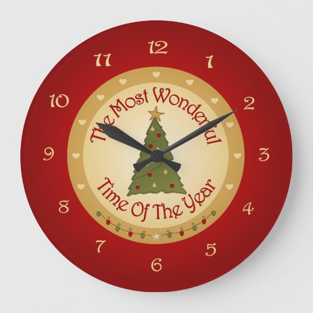 Weihnachtsbaum Große Wanduhr (Vorderseite)