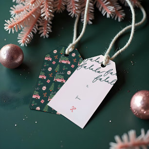 Weihnachtsbaum Grün Vintage Retro Van Gif Geschenkanhänger