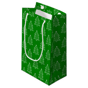 Weihnachtsbaum Grüner Hintergrund Geschenktasche Kleine Geschenktüte