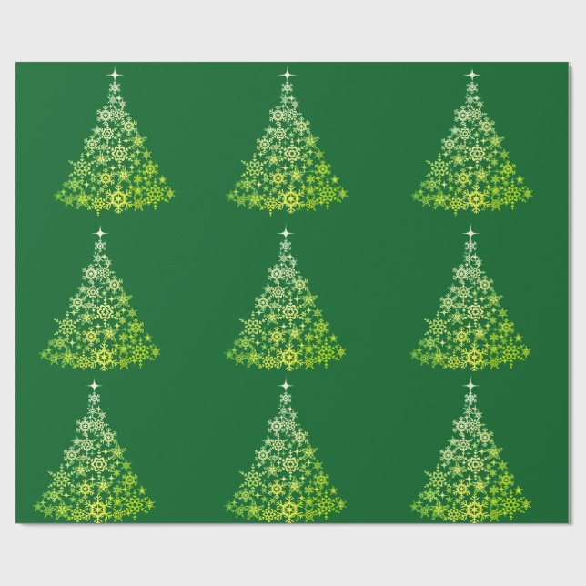 Weihnachtsbaum Grünes Geschenkpapier (Flach)
