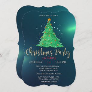 Weihnachtsbaum, Grünes Party Einladung