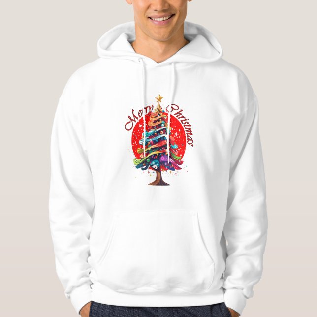 Weihnachtsbaum Gruß für ihn Hoodie (Vorderseite)