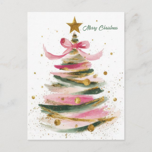 Weihnachtsbaum Grüße Feiertagspostkarte (Vorderseite)