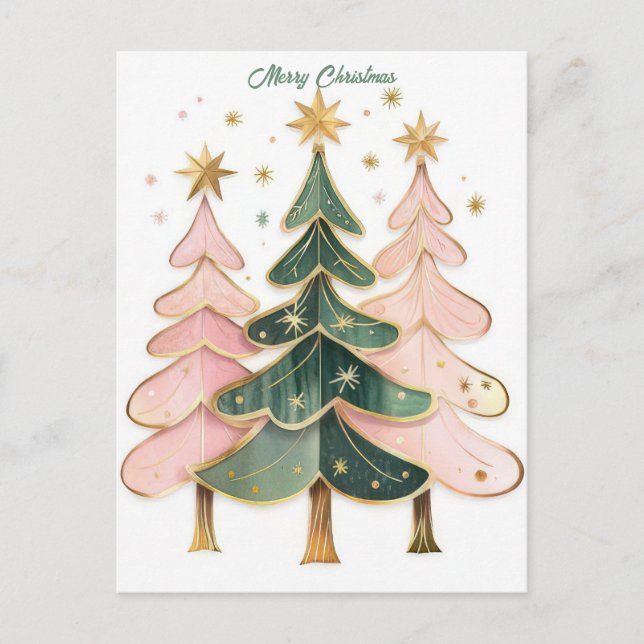 Weihnachtsbaum Grüße Postkarte (Vorderseite)