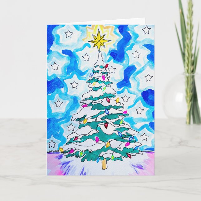 Weihnachtsbaum-Grußkarte Karte (Vorderseite)