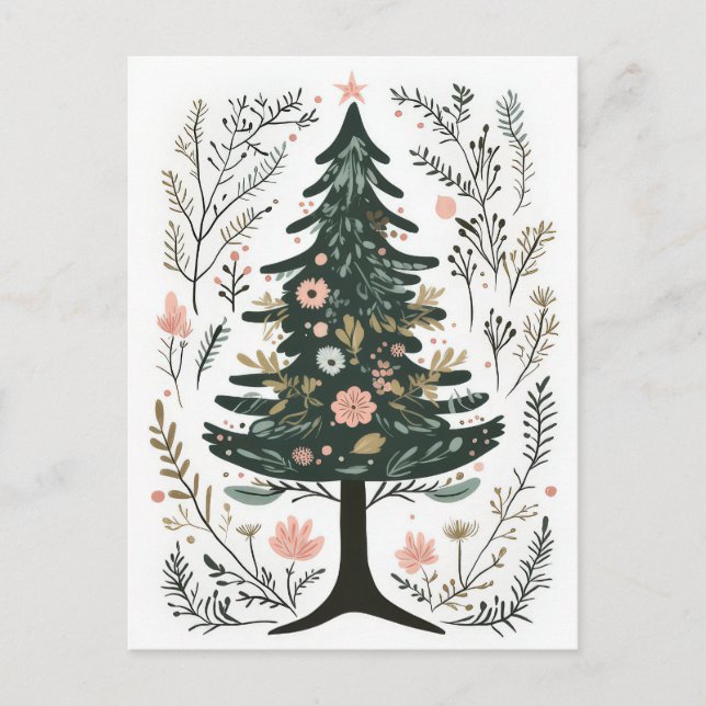 Weihnachtsbaum-Grußkarte Postkarte (Vorderseite)