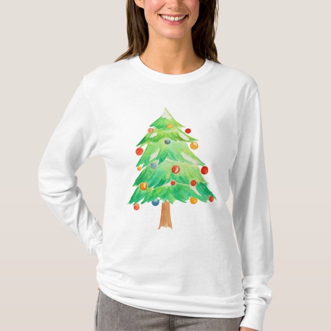 Weihnachtsbaum - hässliche Weihnachtsstrickjacke T-Shirt (Vorderseite)