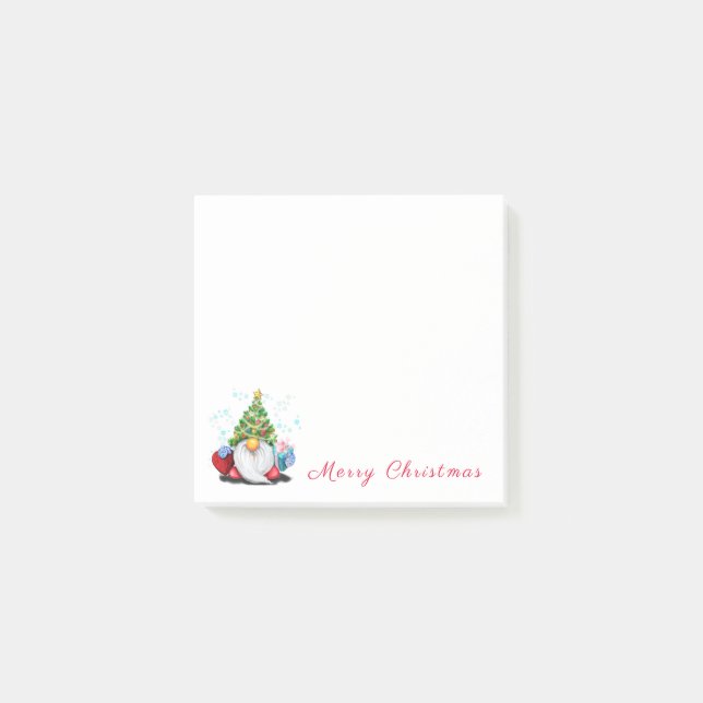 Weihnachtsbaum Hat Gnome Post it Notes Post-it Klebezettel (Vorderseite)