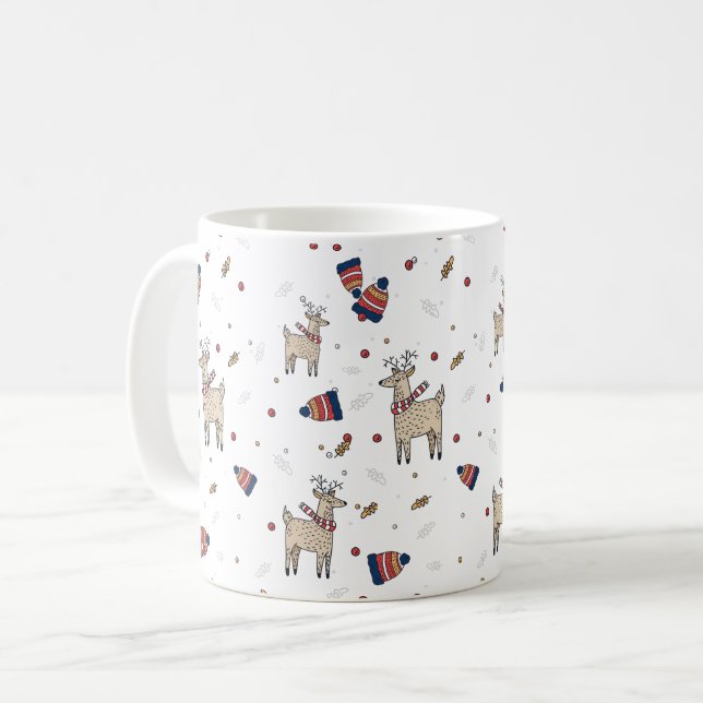 Weihnachtsbaum Hats Illustration Muster Kaffeetasse (Vorderseite Links)