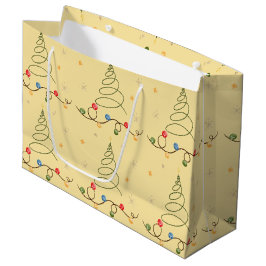 Weihnachtsbaum Hellgelbe große Geschenktasche Geschenktüte