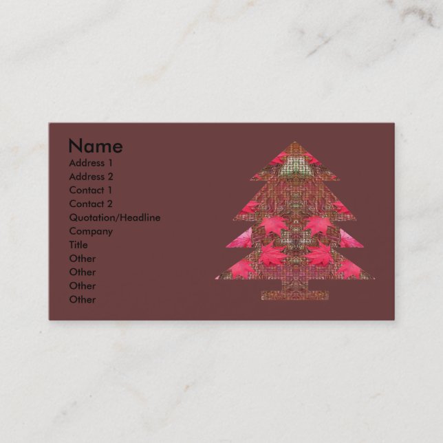 Weihnachtsbaum - Herbst-Blätter Visitenkarte (Vorderseite)