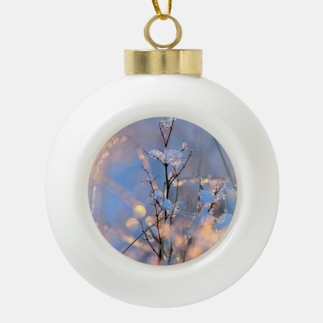 Weihnachtsbaum, Herz Keramik Kugel-Ornament (Vorderseite)