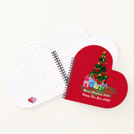 Weihnachtsbaum Herz Spiral Notebook Notizbuch
