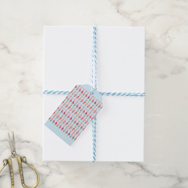 Weihnachtsbaum-Herzen Geschenkpapier Geschenkanhänger (Mit Garn)