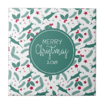 Weihnachtsbaum & Hirsch Frohe Weihnachtstypografie