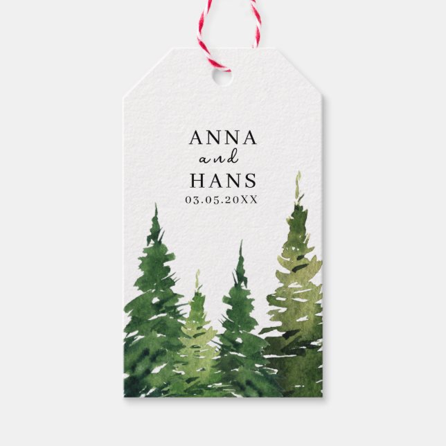 Weihnachtsbaum-Hochzeit Geschenkanhänger (Vorderseite)