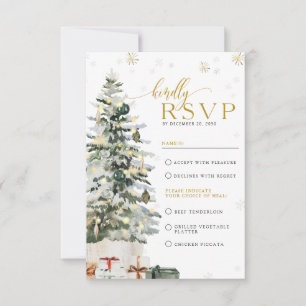 Weihnachtsbaum-Hochzeits-Antwortkarte RSVP Karte