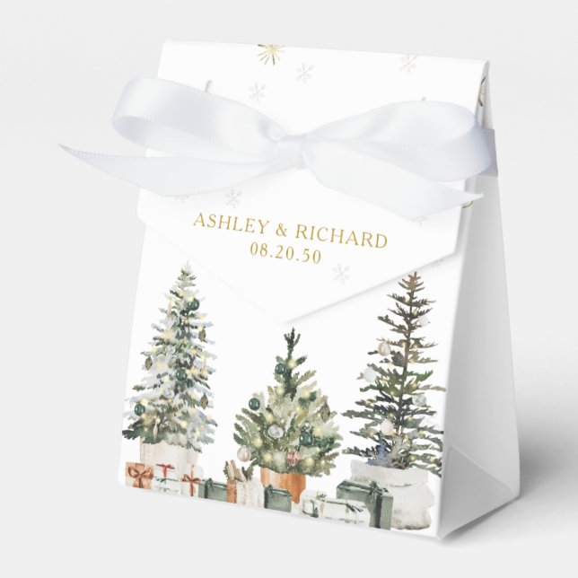 Weihnachtsbaum-Hochzeitsgunst-Box Geschenkschachtel (Vorderseite)
