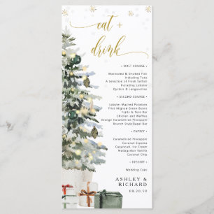 Weihnachtsbaum-Hochzeitsmenü Menükarte