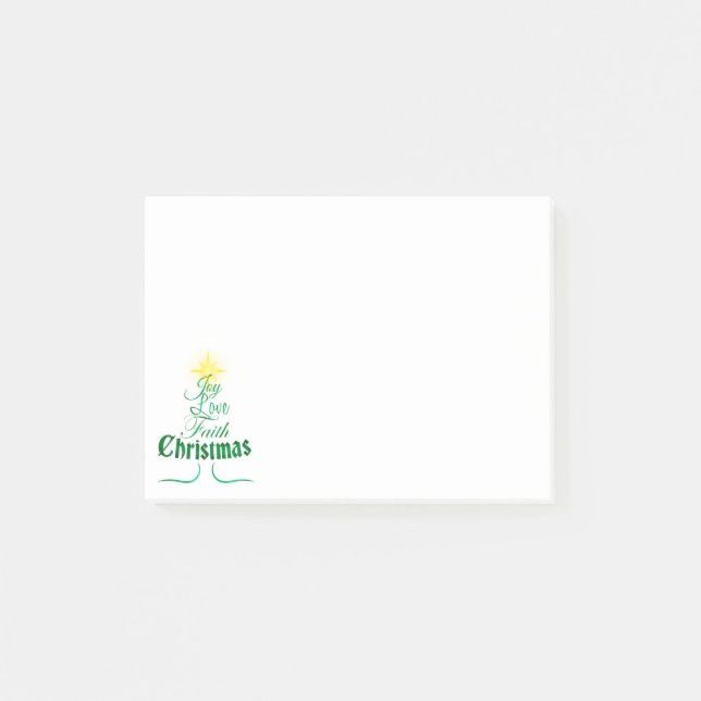 Weihnachtsbaum Holiday Kalligraphie Post-it Klebezettel (Vorderseite)