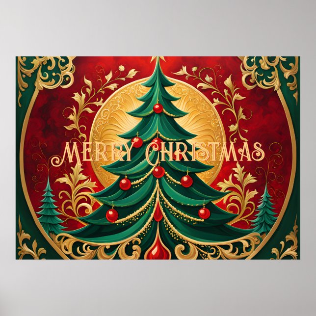 Weihnachtsbaum-Holiday-Poster Poster (Vorne)