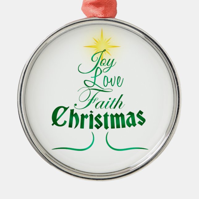 Weihnachtsbaum Holiday Word Art Ornament Aus Metall (Vorne)