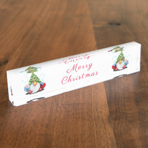 Weihnachtsbaum-Hut mit Geschenktafel Namensplakette