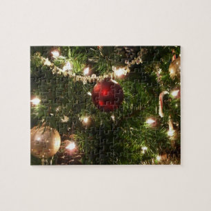 Weihnachtsbaum I Feiertag Hübscher grüner und rote Puzzle