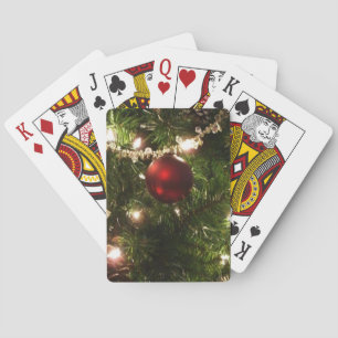Weihnachtsbaum I Feiertag Hübscher grüner und rote Spielkarten