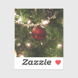 Weihnachtsbaum I Urlaub Hübsch grün und rot Aufkleber