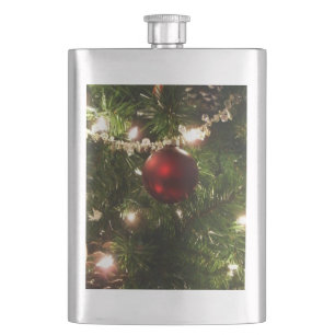 Weihnachtsbaum I Urlaub Hübsch grün und rot Flachmann