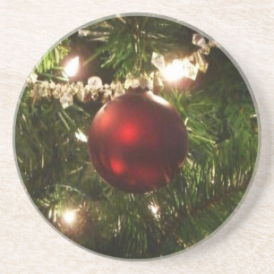 Weihnachtsbaum I Urlaub Hübsch grün und rot Getränkeuntersetzer
