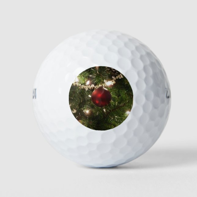 Weihnachtsbaum I Urlaub Hübsch grün und rot Golfball (Vorderseite)