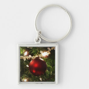 Weihnachtsbaum I Urlaub Hübsch grün und rot Schlüsselanhänger