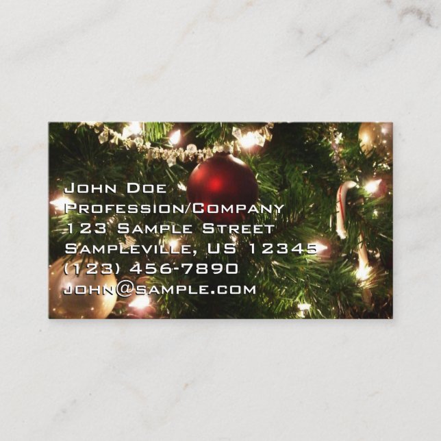 Weihnachtsbaum I Urlaub Hübsch grün und rot Visitenkarte (Vorderseite)