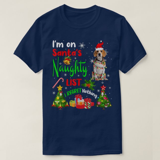 Weihnachtsbaum Ich bin auf der unheilvollen Weihna T-Shirt (Design vorne)