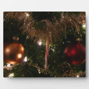 Weihnachtsbaum II Holiday Rot und Gold Fotoplatte
