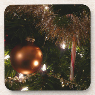 Weihnachtsbaum II Holiday Rot und Gold Untersetzer
