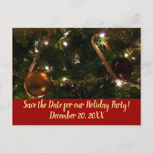 Weihnachtsbaum III Save the Date Ankündigungspostkarte