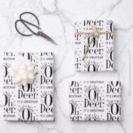 Weihnachtsbaum-Illustration Geschenkpapier Set