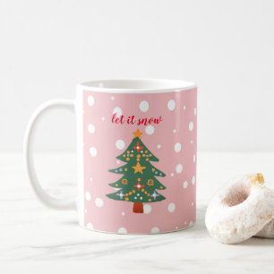 Weihnachtsbaum-Illustration Lassen Sie es Schnee K Kaffeetasse