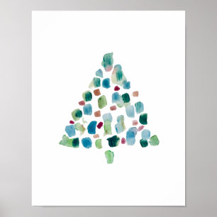 Weihnachtsbaum-Illustration Nordic Print Poster