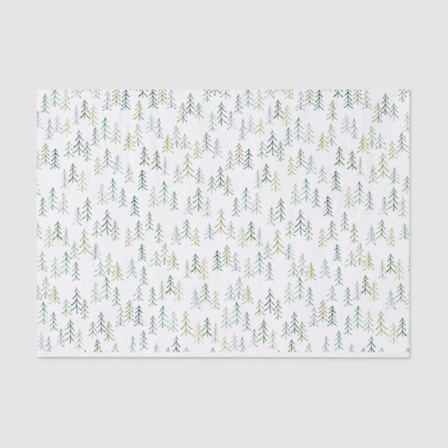 Weihnachtsbaum Illustration Wasserfarbe  Seidenpapier (Vorderseite)