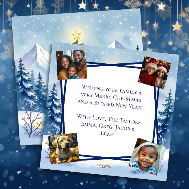 Weihnachtsbaum im Foto der Berge Feiertagskarte (Von Creator hochgeladen)