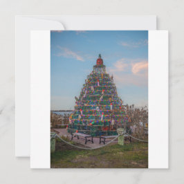 Weihnachtsbaum im Hafen von Block Island, RI