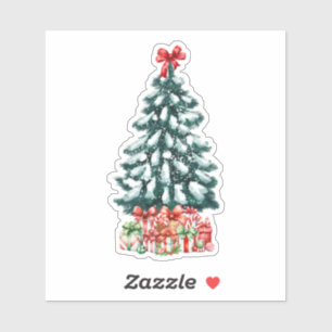 Weihnachtsbaum im Schnee Aufkleber