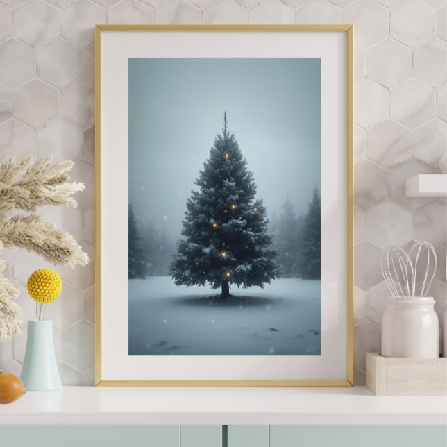 Weihnachtsbaum im Schnee — Friedlicher Winterposte Poster (Von Creator hochgeladen)