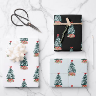 Weihnachtsbaum im Schnee Geschenkpapier Set