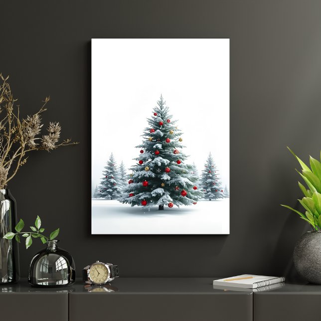 Weihnachtsbaum im Schnee Winter-Feiertagsplakat Poster (Von Creator hochgeladen)