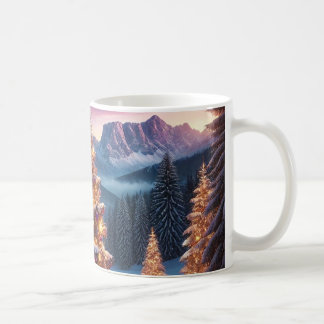 " Weihnachtsbaum im Snowy Mountain Wonderland Kaffeetasse